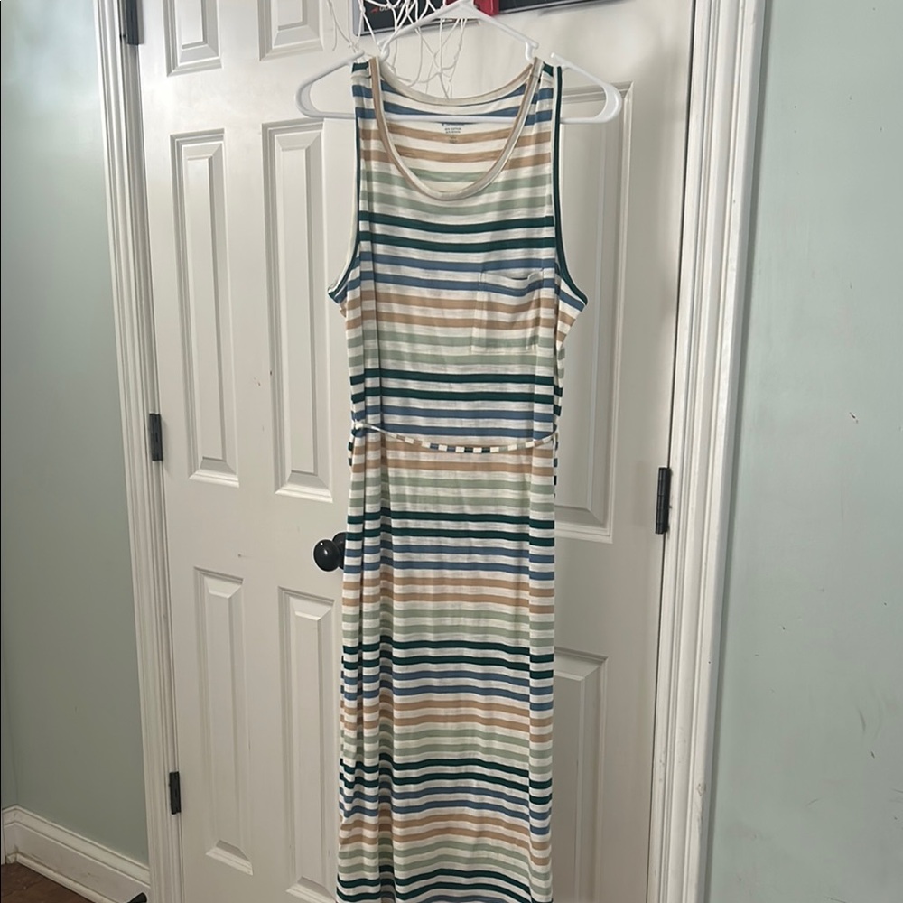 Striped Sleeveless Maxi Dress